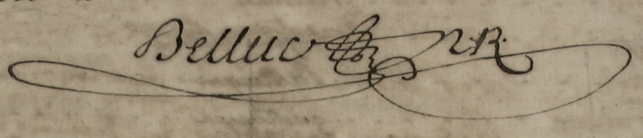 Signature de Pierre Louis Belluc en 1773