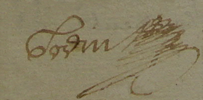 Signature de Pierre Godin en 1637