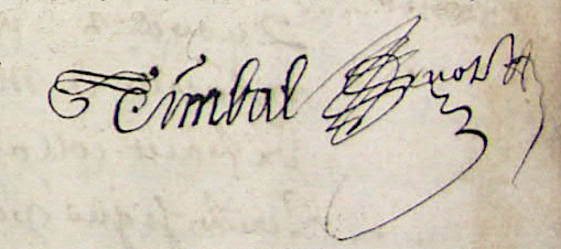 Signature de Michel Timbal en 1647